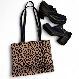 Steve Madden Leopard Print Tote with Black Straps